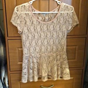 Lacey, pale pink Charlotte Russe blouse